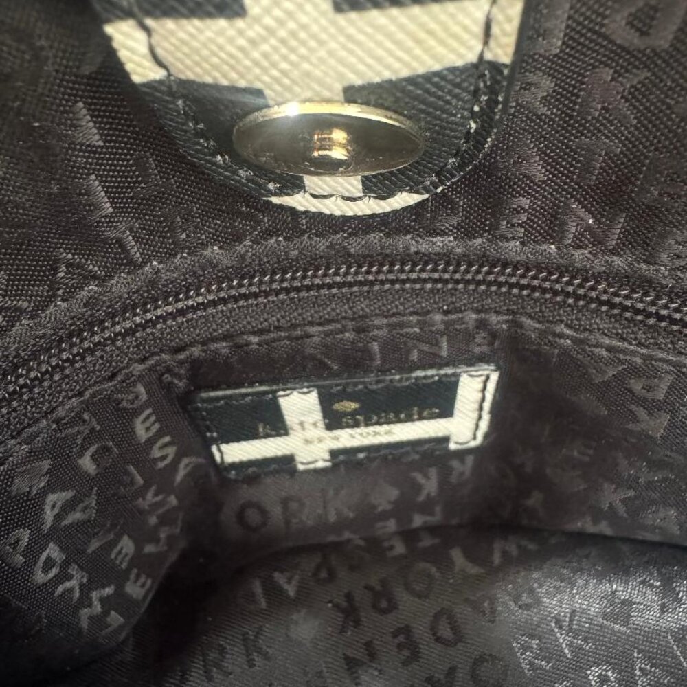 Vintage Kate Spade Vinyl Black and White Handbag - Picture 3 of 6